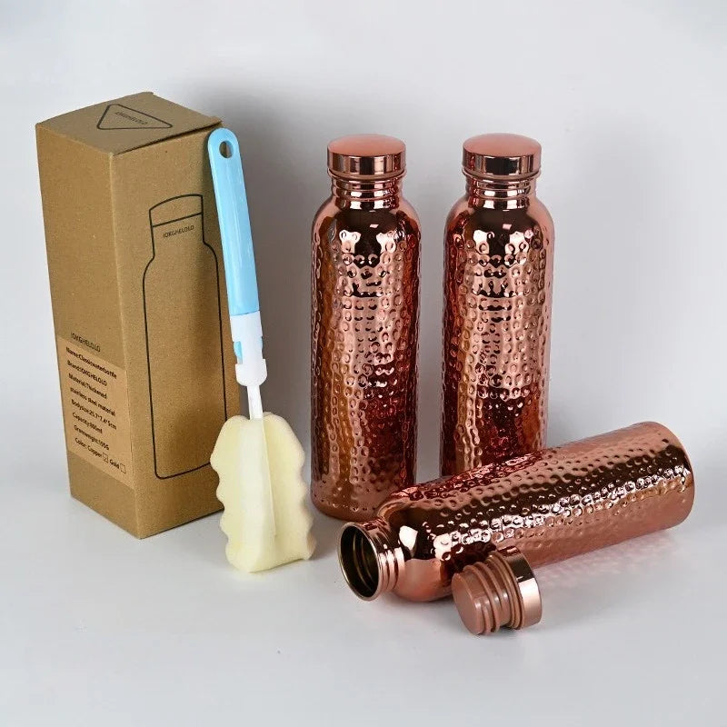 Patterned Copper Water Drinking Bottle