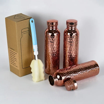 Patterned Copper Water Drinking Bottle