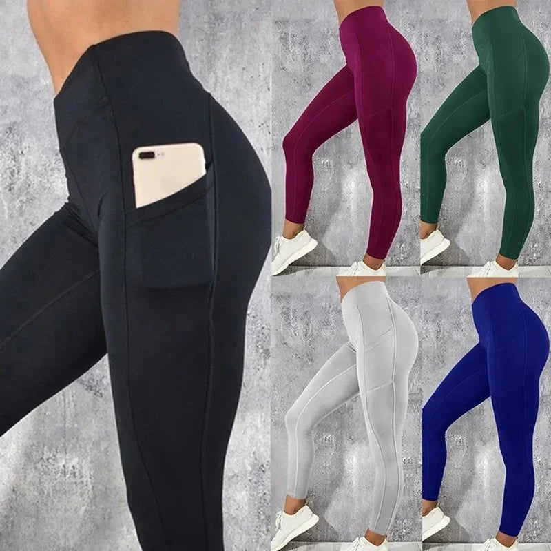 Women's High Waisted Yoga Fitness Leggings with Pocket