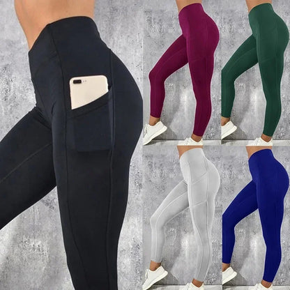 Women's High Waisted Yoga Fitness Leggings with Pocket