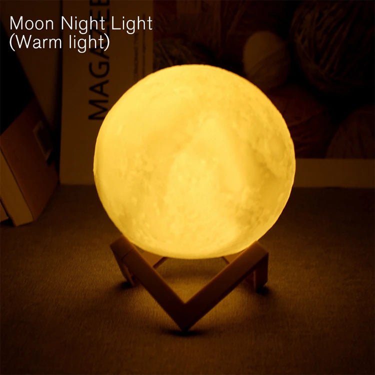 Moon Lamp LED Night Light With Stand