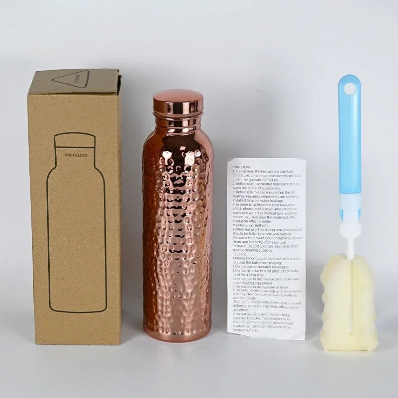 Patterned Copper Water Drinking Bottle