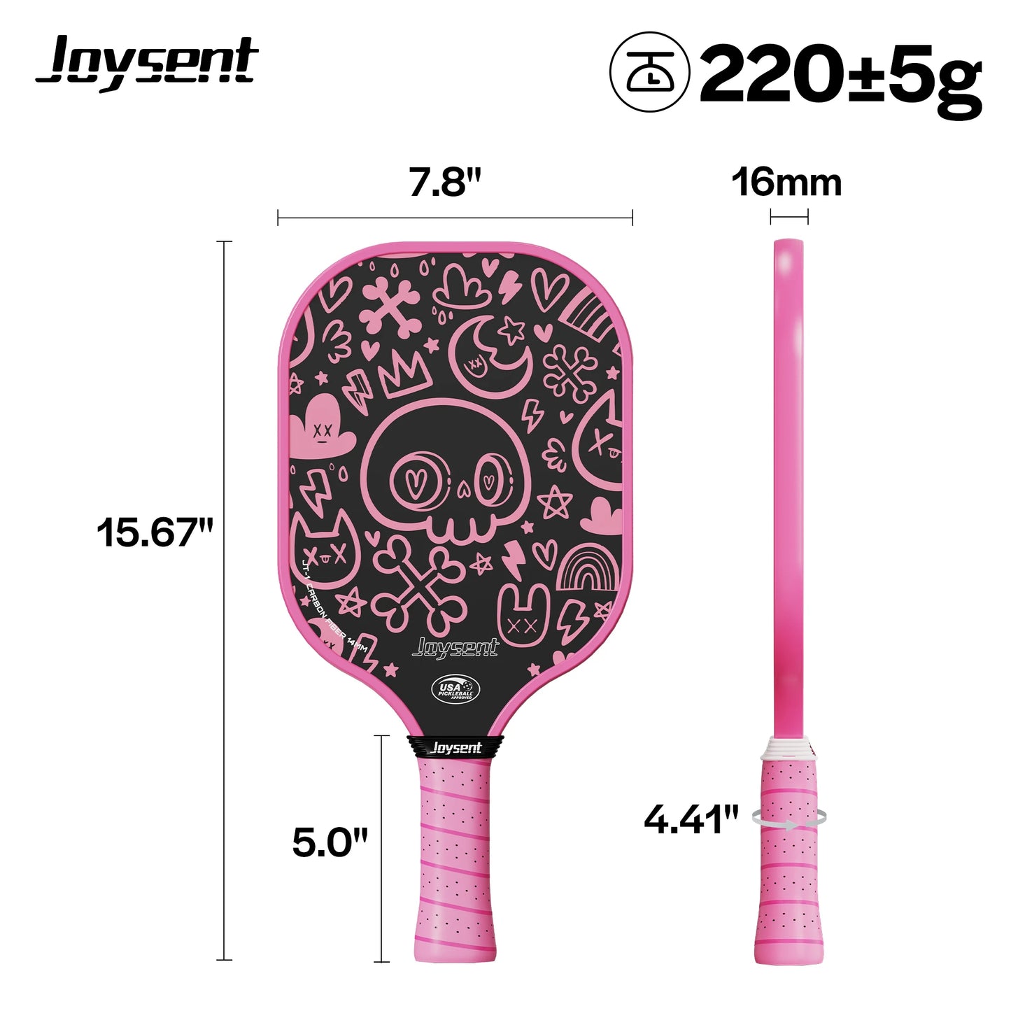 T300 Carbon Fiber Pickleball Paddle – 14mm Honeycomb Core