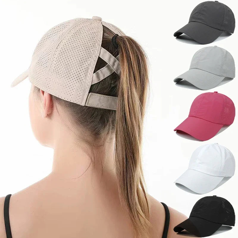 Women's Ponytail Sports Cap – Breathable Quick-Dry Hat