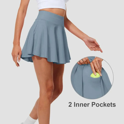 Pleated Pickleball Skort – Athletic Skirt with Built-In Shorts
