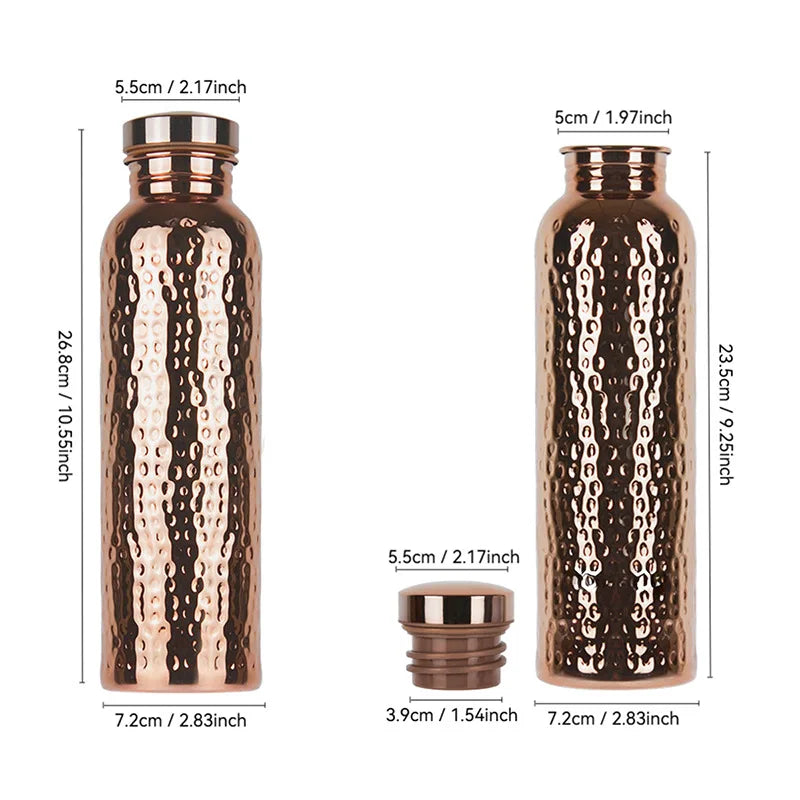 Patterned Copper Water Drinking Bottle