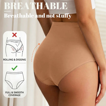 Morelect High Waisted Underwear for Women, 3/4/5/6/8 Pcs Lucky Logo Embellished, Cross Ventilation Mesh Briefs, Breathable Lightweight, All Season Panties