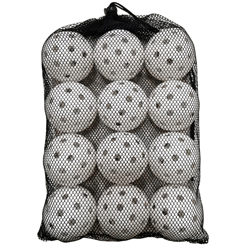 12-Pack 74mm 40-Hole Plastic Pickleball Balls with Net Bag