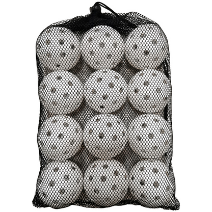 12-Pack 74mm 40-Hole Plastic Pickleball Balls with Net Bag