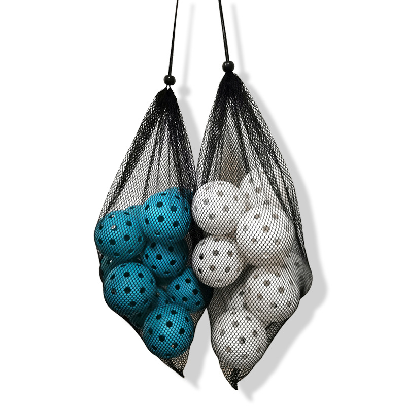 12-Pack 74mm 40-Hole Plastic Pickleball Balls with Net Bag