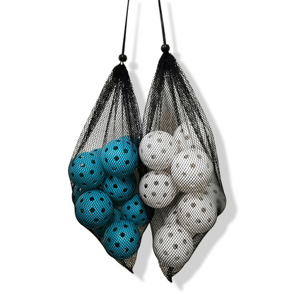 12-Pack 74mm 40-Hole Plastic Pickleball Balls with Net Bag