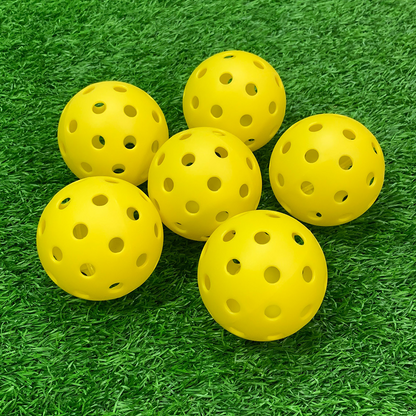 12-Pack 74mm 40-Hole Plastic Pickleball Balls with Net Bag